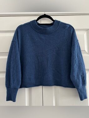 Anthropologie blue cashmere crewneck sweater